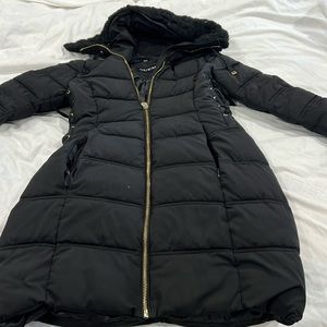 Women’s Guess Size Small, Black, 3/4th length, puffer, winter jacket